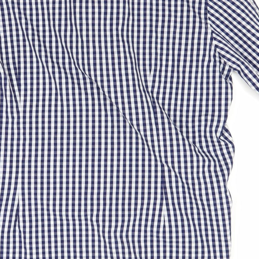 Red Herring Mens Blue Check   Dress Shirt Size 17