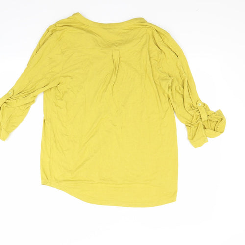 isle Womens Yellow   Basic Button-Up Size 14