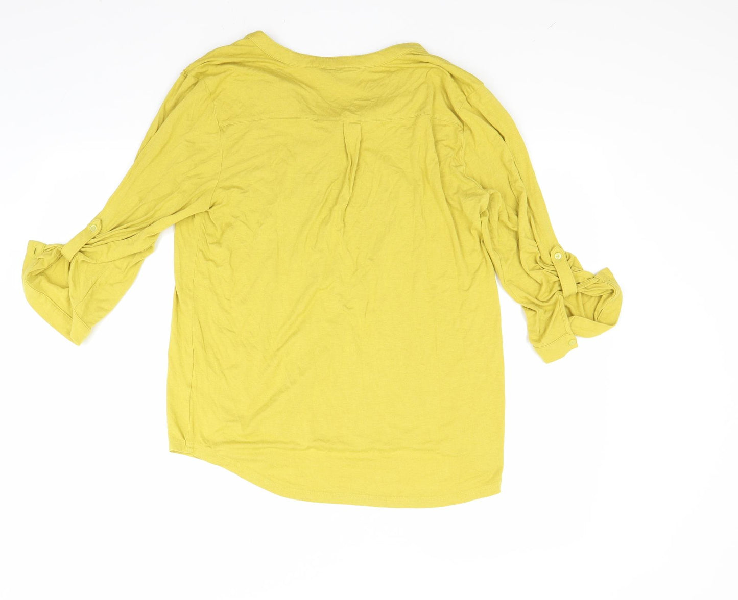 isle Womens Yellow   Basic Button-Up Size 14