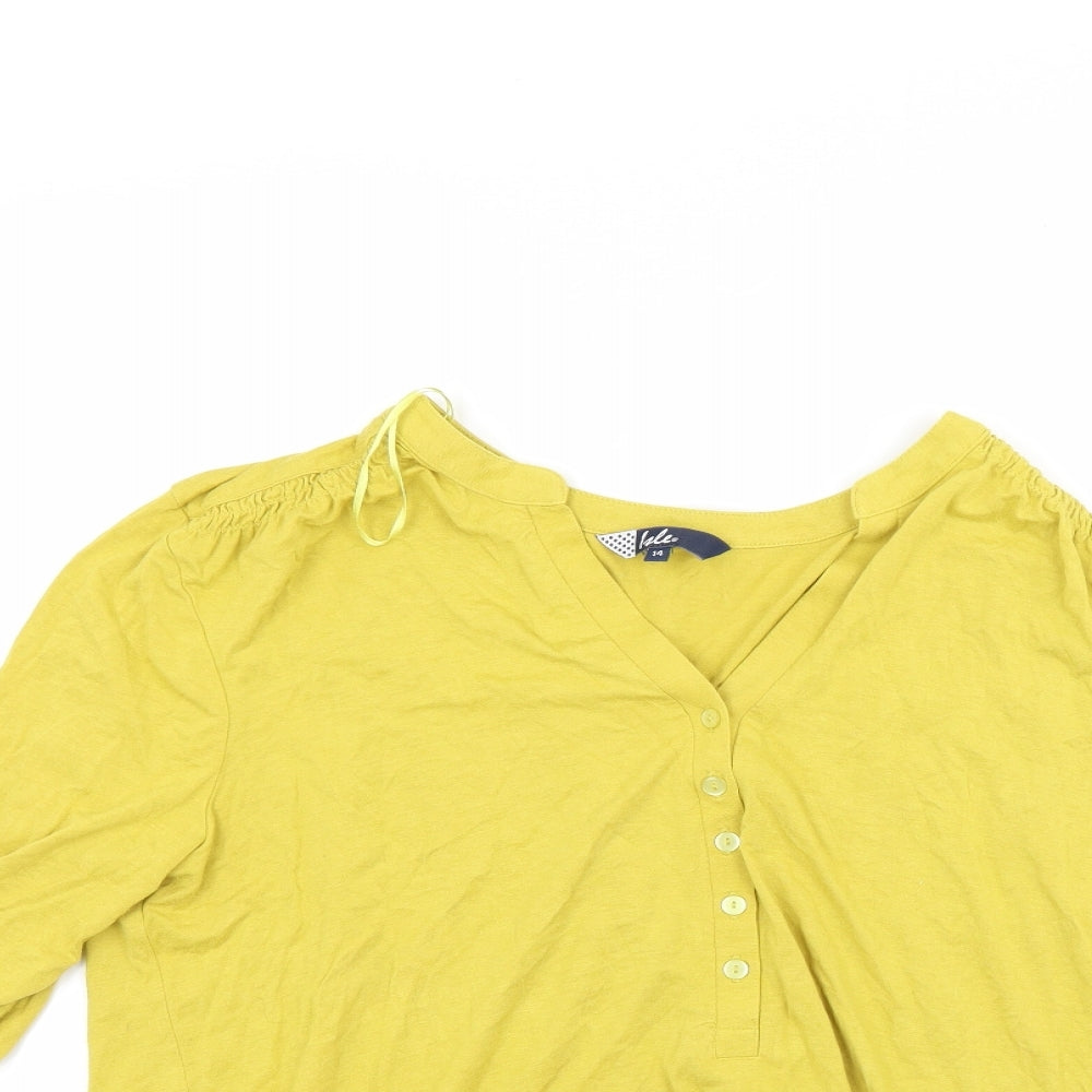 isle Womens Yellow   Basic Button-Up Size 14