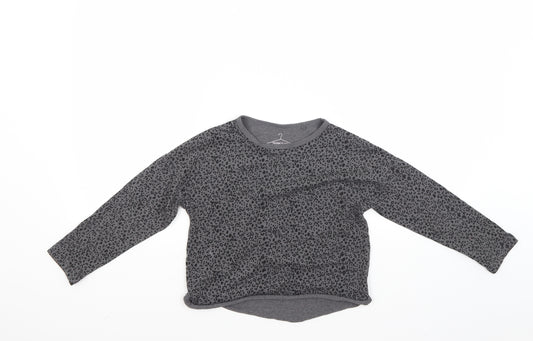 NEXT Girls Grey Animal Print  Pullover Jumper Size 7-8 Years