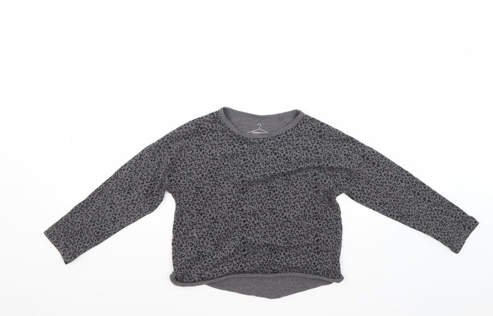 NEXT Girls Grey Animal Print  Pullover Jumper Size 7-8 Years