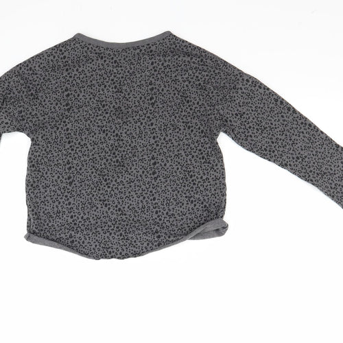 NEXT Girls Grey Animal Print  Pullover Jumper Size 7-8 Years