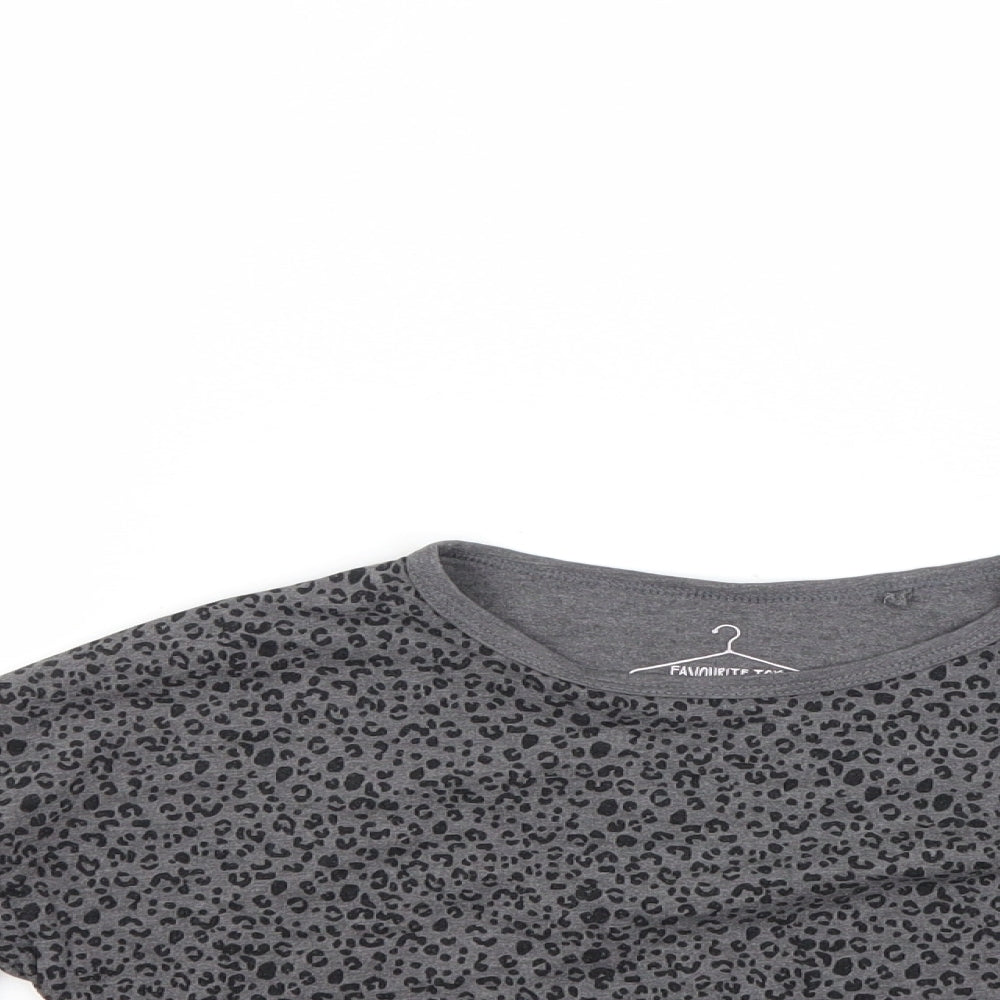 NEXT Girls Grey Animal Print  Pullover Jumper Size 7-8 Years