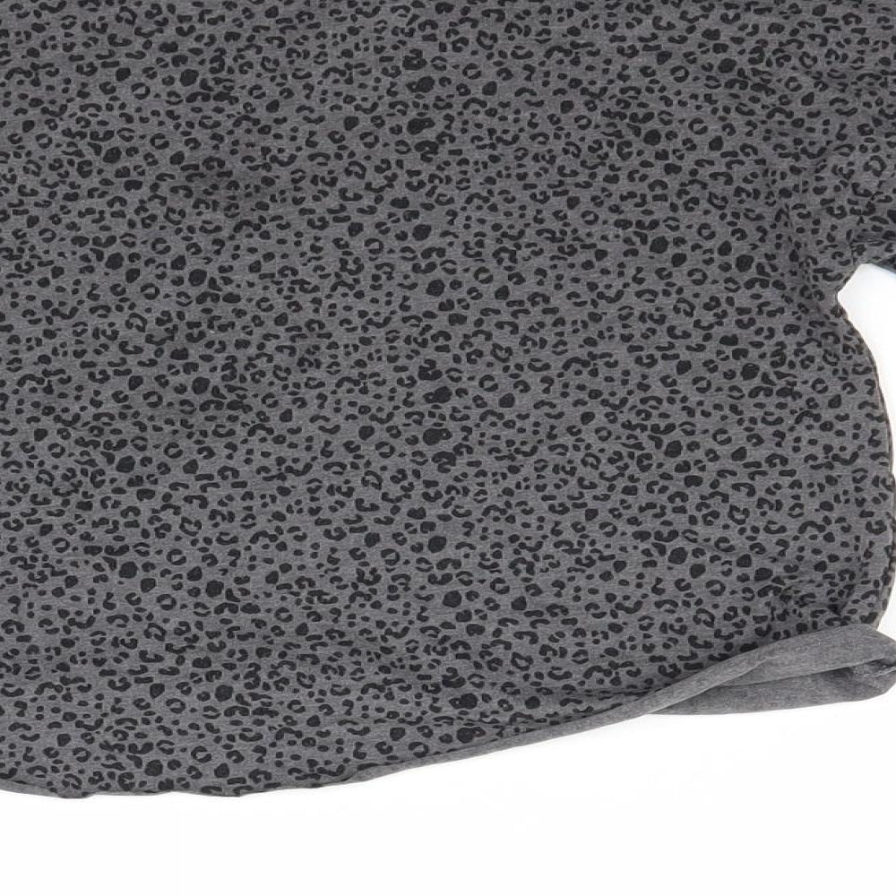 NEXT Girls Grey Animal Print  Pullover Jumper Size 7-8 Years