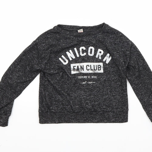 TU Girls Grey   Pullover Sweatshirt Size 6 Years  - Unicorn