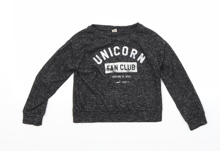 TU Girls Grey Pullover Sweatshirt Size 6 Years - Unicorn