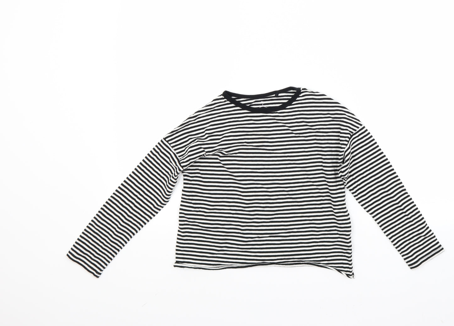 NEXT Girls White Striped  Pullover Sweatshirt Size 7-8 Years