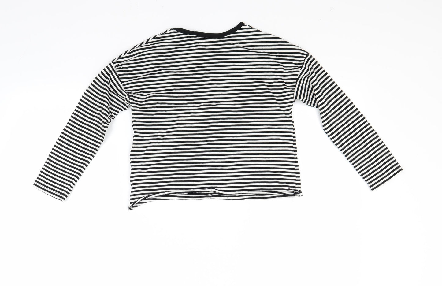 NEXT Girls White Striped  Pullover Sweatshirt Size 7-8 Years
