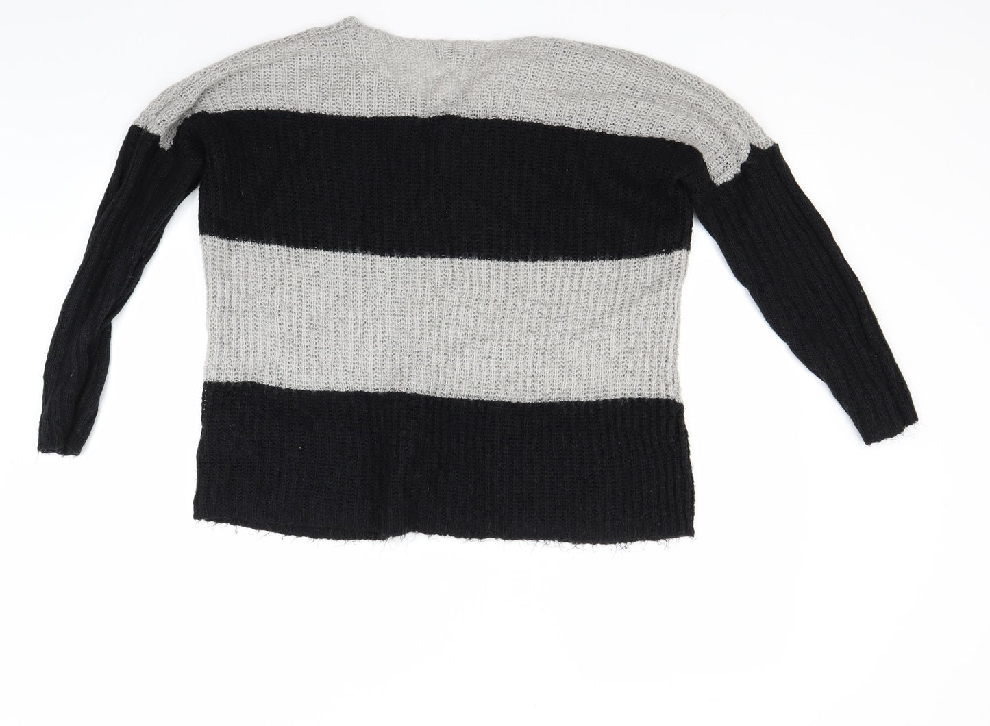 Brave Soul Womens Grey Striped  Pullover Jumper Size 10