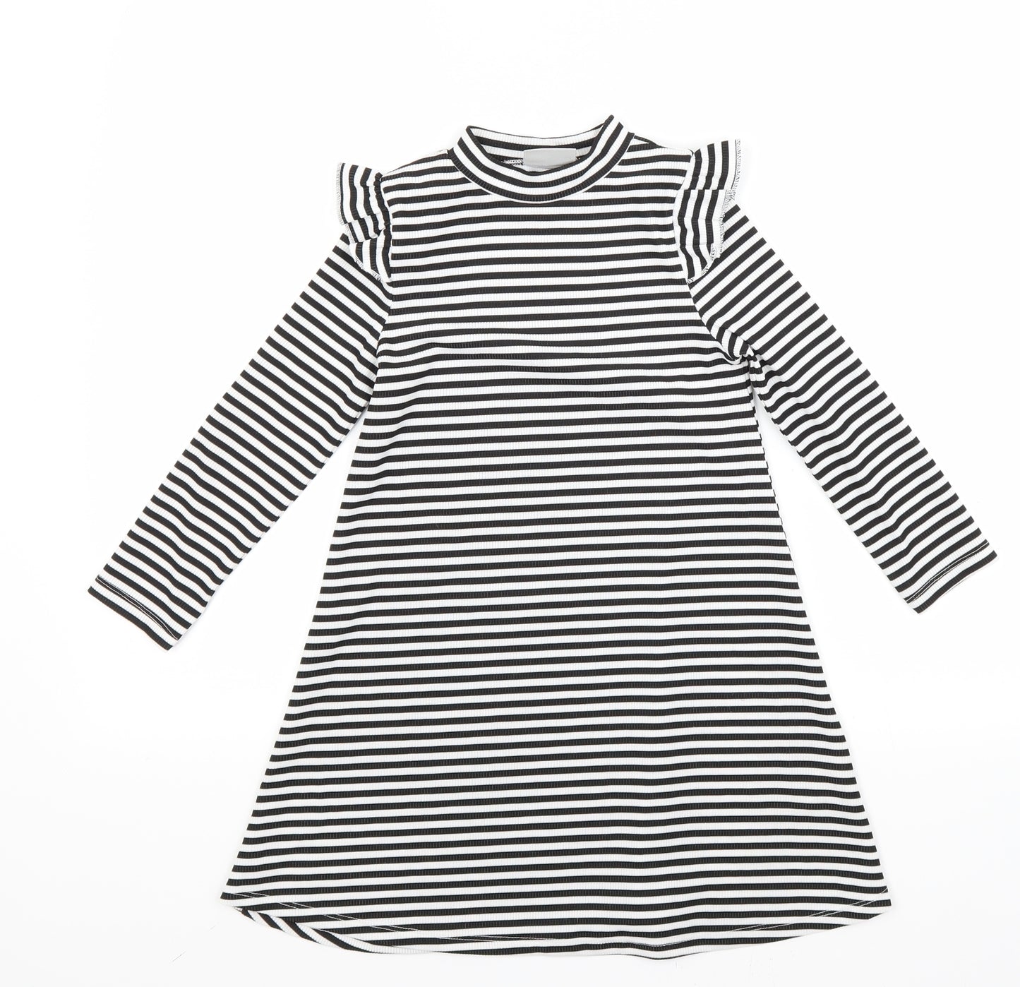 Matalan Girls White Striped  A-Line  Size 6 Years