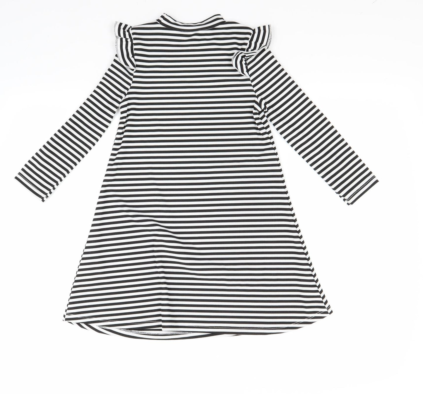 Matalan Girls White Striped  A-Line  Size 6 Years