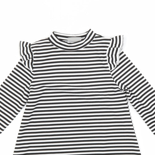Matalan Girls White Striped  A-Line  Size 6 Years