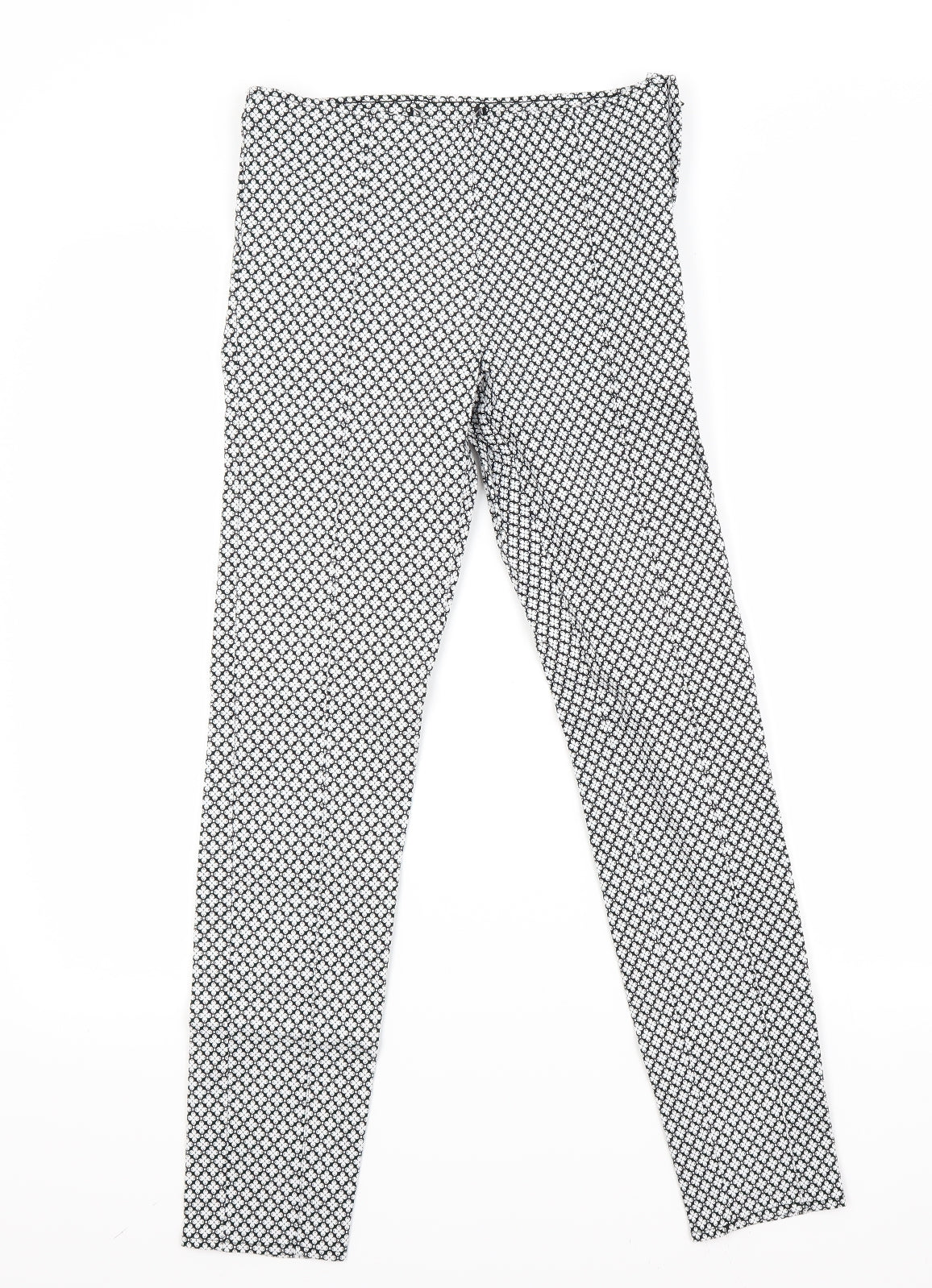 Primark Womens White Floral  Trousers  Size 6 L27 in