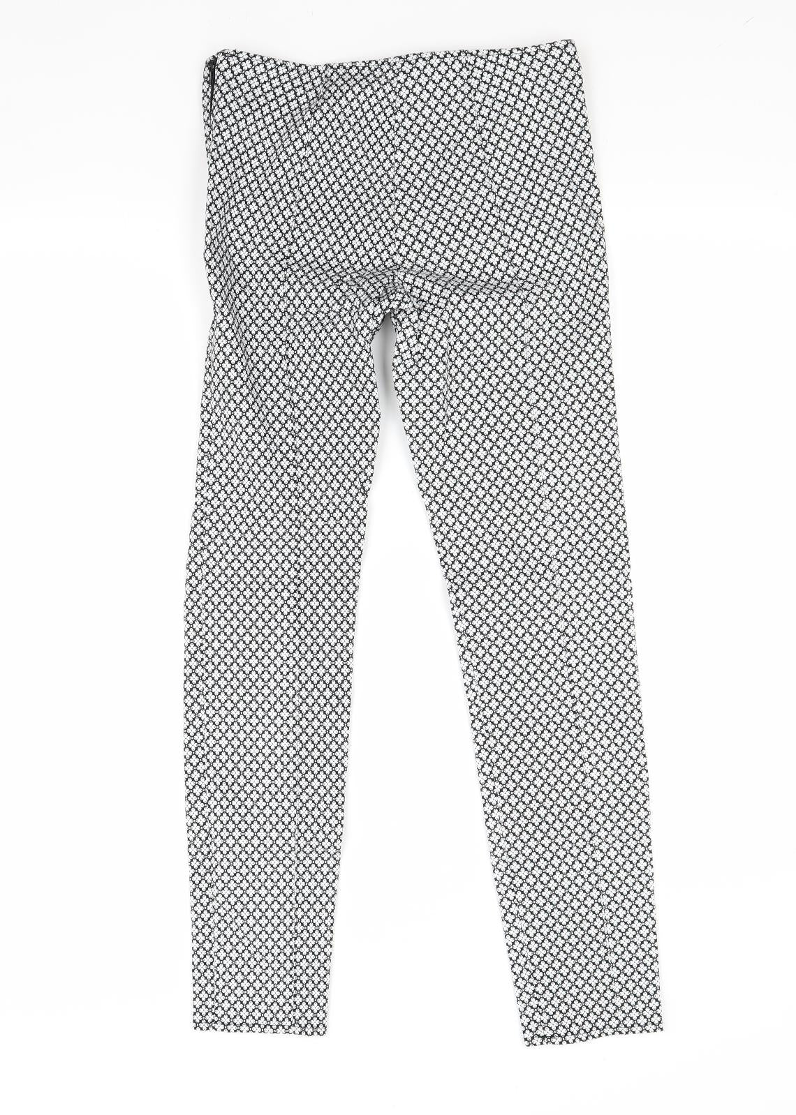 Primark Womens White Floral  Trousers  Size 6 L27 in