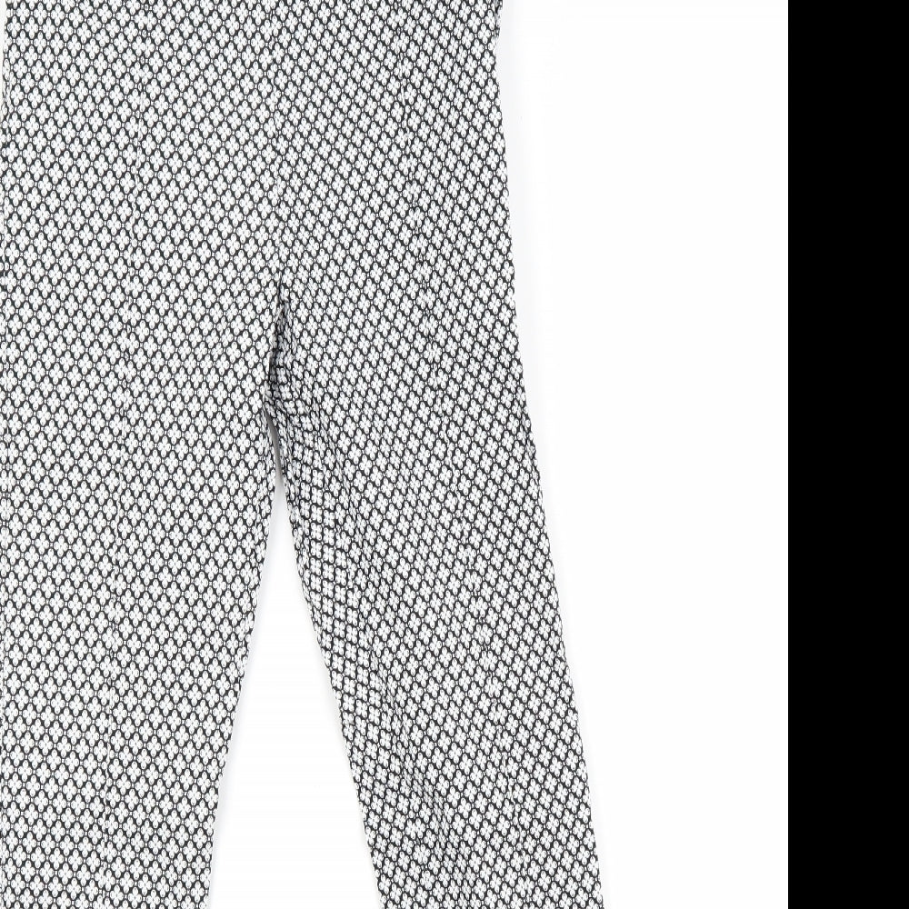 Primark Womens White Floral  Trousers  Size 6 L27 in