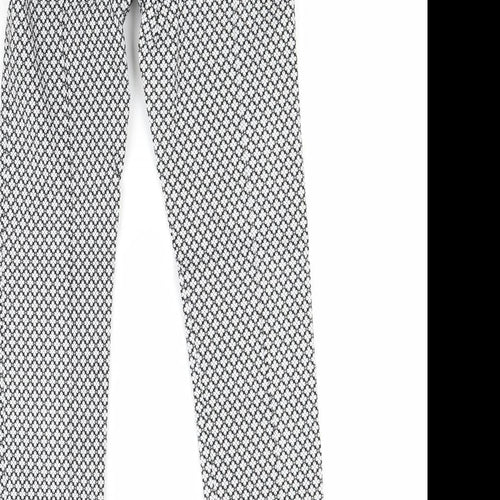 Primark Womens White Floral  Trousers  Size 6 L27 in