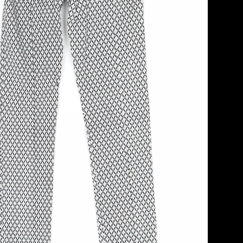 Primark Womens White Floral  Trousers  Size 6 L27 in