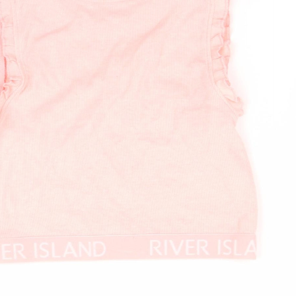 River Island Girls Pink   Cropped Tank Size 9-10 Years