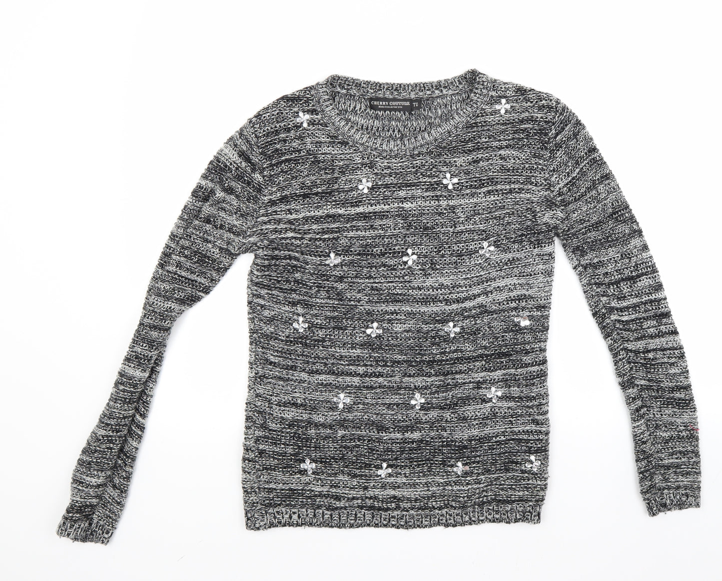 Cherry Couture Womens Grey   Pullover Jumper Size S