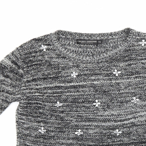 Cherry Couture Womens Grey   Pullover Jumper Size S