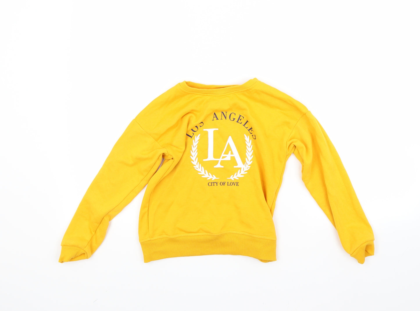 Primark Girls Yellow   Pullover Sweatshirt Size 7-8 Years  - Los Angeles