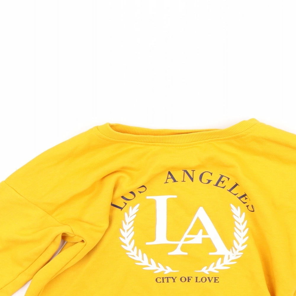Primark Girls Yellow   Pullover Sweatshirt Size 7-8 Years  - Los Angeles