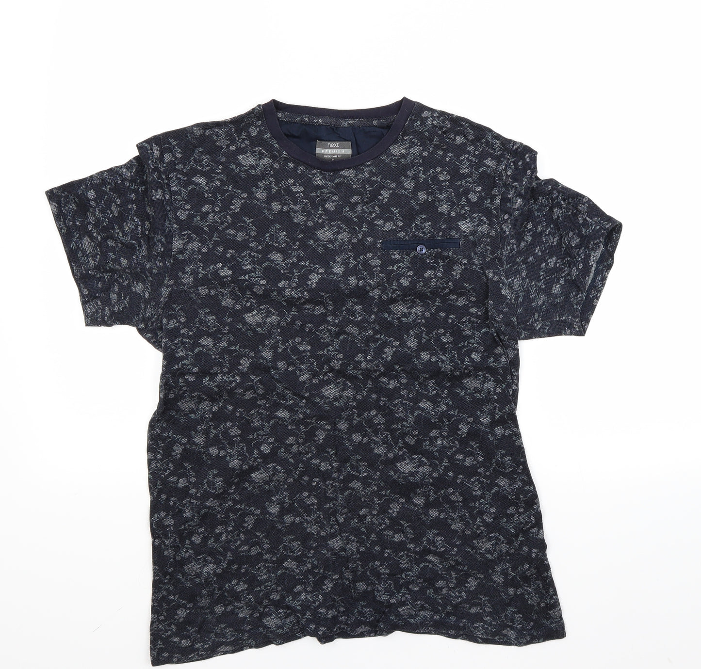 NEXT Womens Blue Floral  Basic T-Shirt Size S