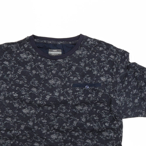 NEXT Womens Blue Floral  Basic T-Shirt Size S