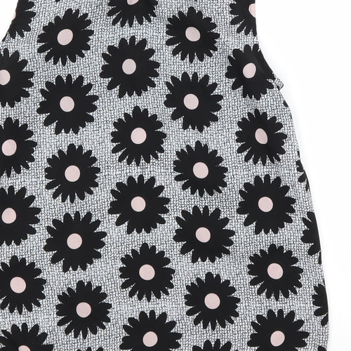 Preworn Womens Grey Floral  Basic Blouse Size S