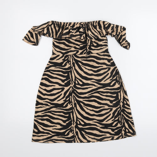 Misguided Womens Multicoloured Animal Print  A-Line  Size 6