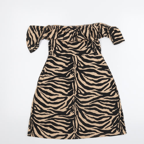 Misguided Womens Multicoloured Animal Print  A-Line  Size 6