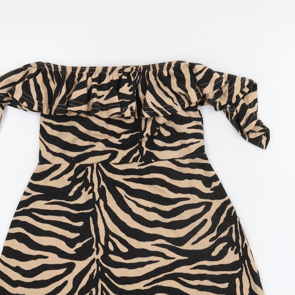 Misguided Womens Multicoloured Animal Print  A-Line  Size 6