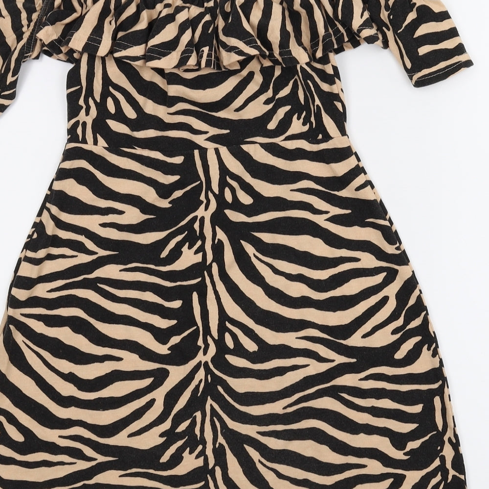 Misguided Womens Multicoloured Animal Print  A-Line  Size 6