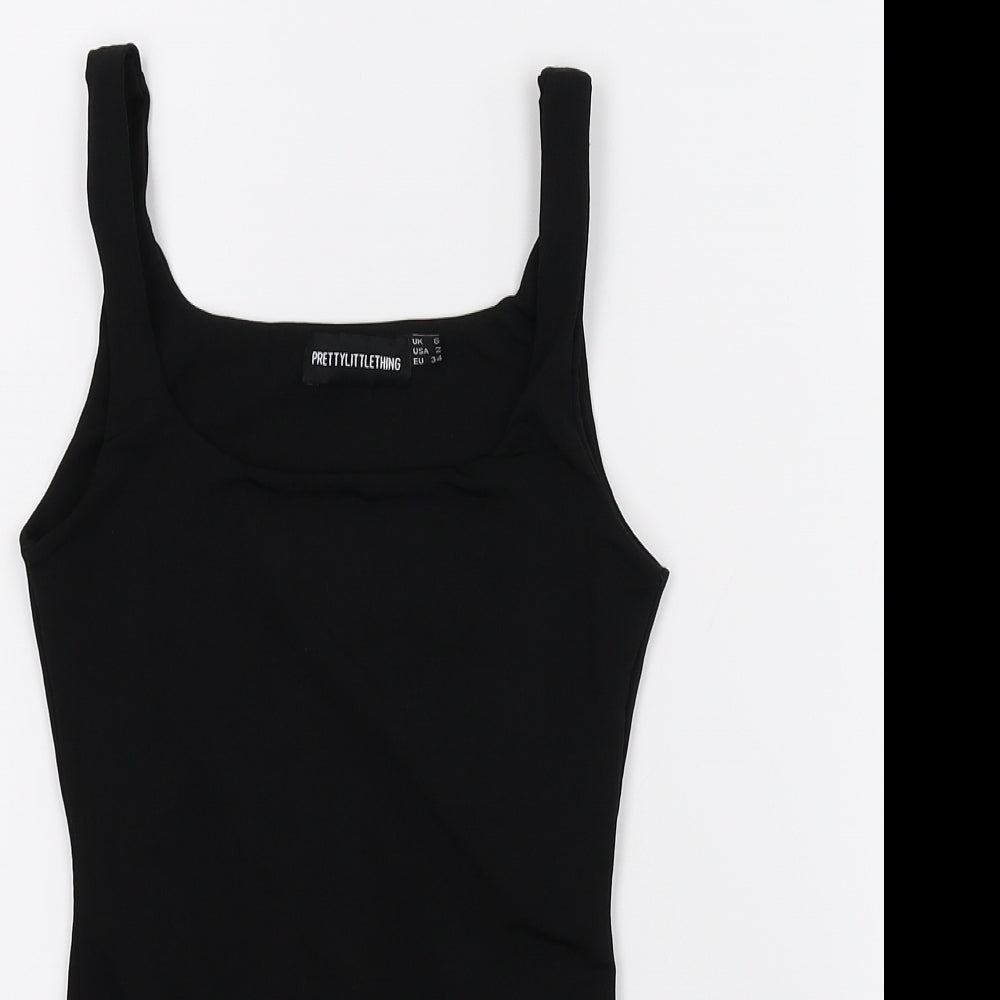 PRETTYLITTLETHING Womens Black   Basic Tank Size 6