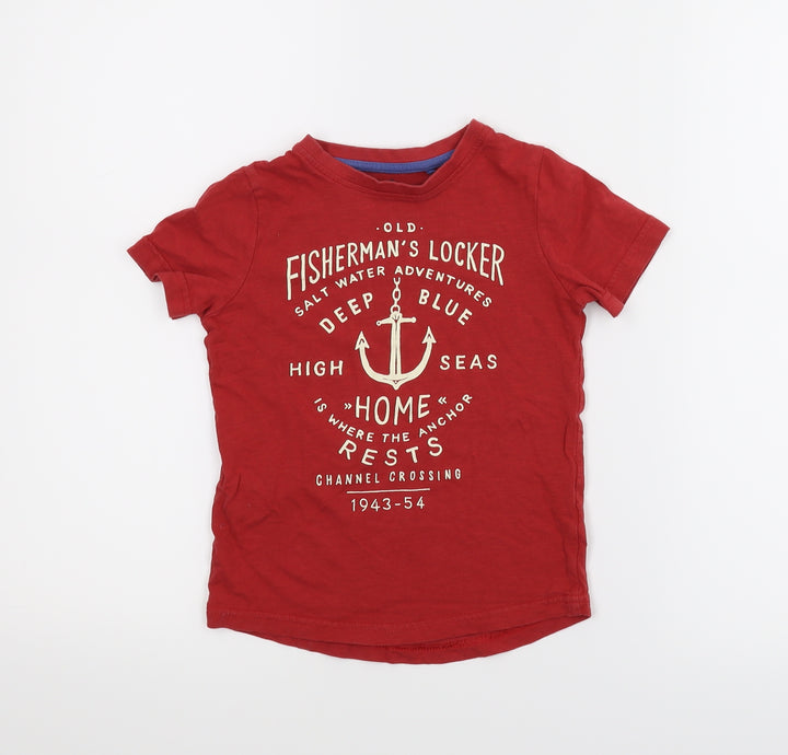 TU Boys Red Basic T-Shirt Size 4 Years