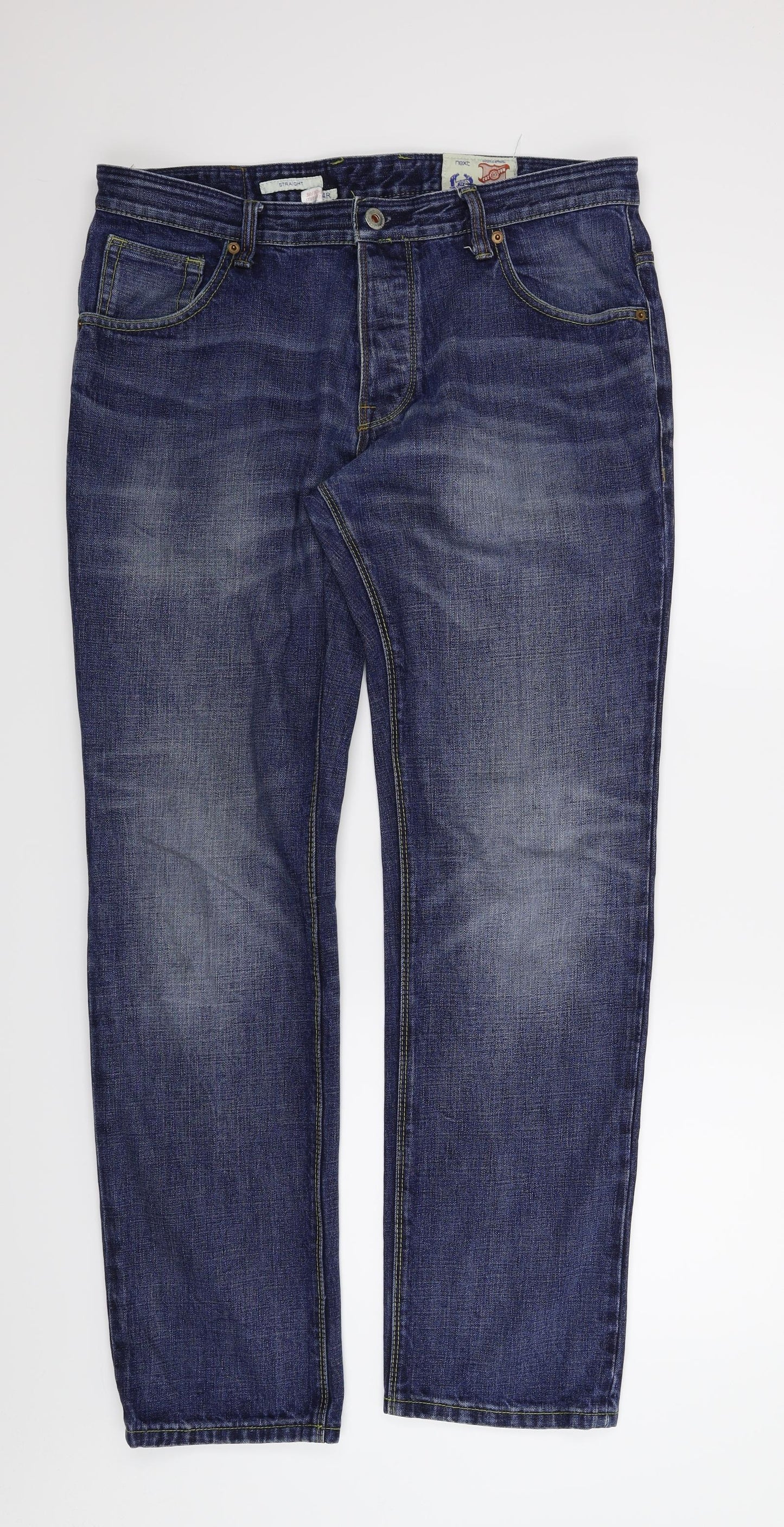 NEXT Mens Blue  Denim Straight Jeans Size 34 L32 in