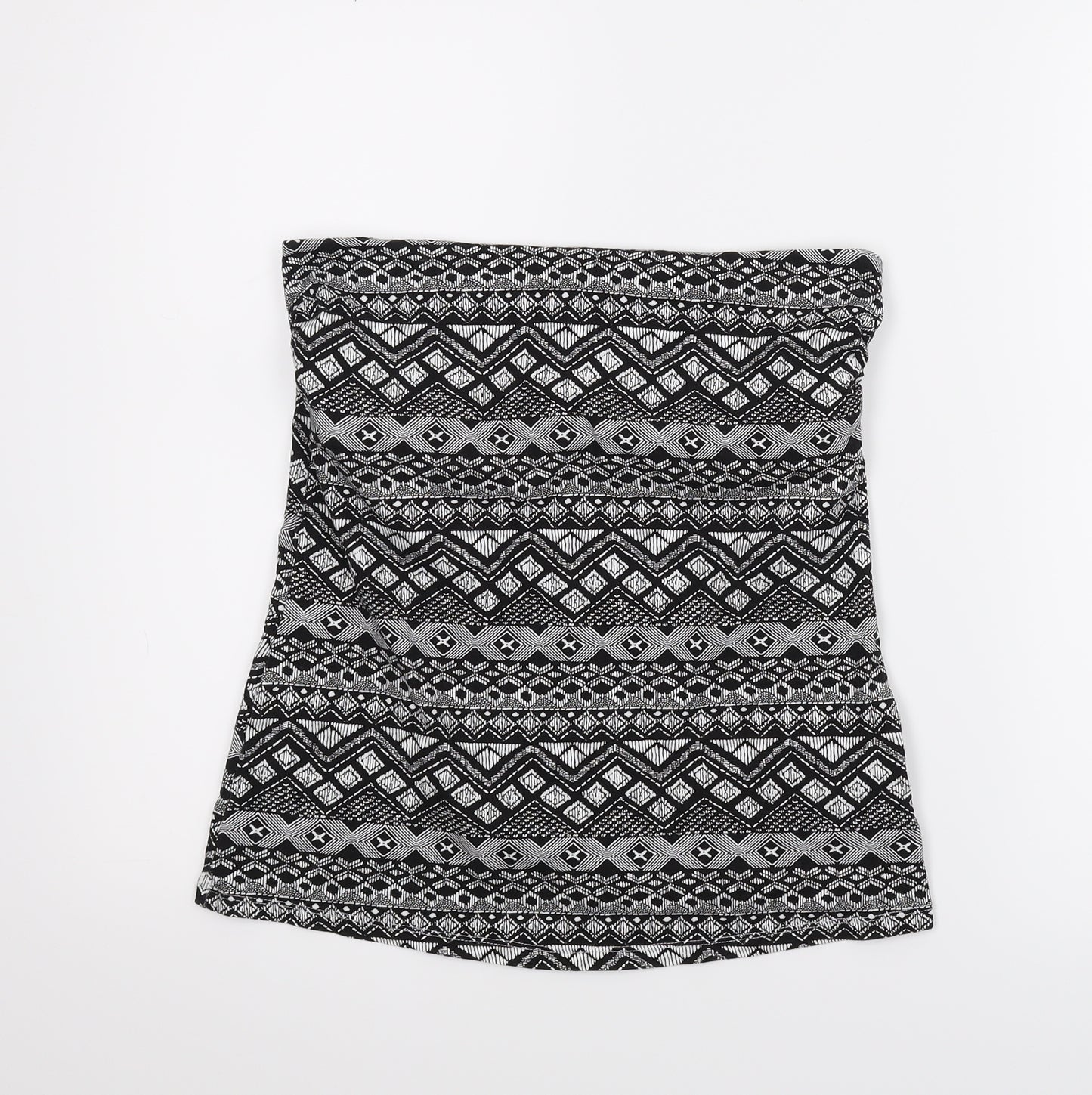 Papaya Womens Grey Geometric  Cropped Blouse Size 12