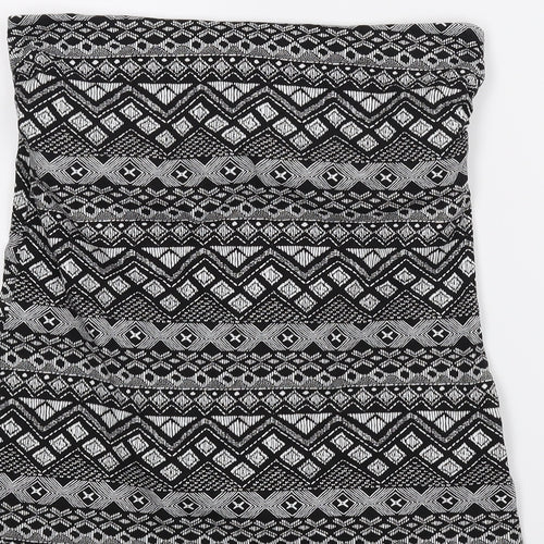 Papaya Womens Grey Geometric  Cropped Blouse Size 12