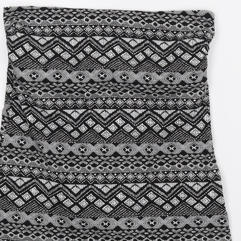 Papaya Womens Grey Geometric  Cropped Blouse Size 12