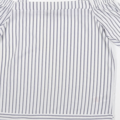 Quiz Womens White Striped  Basic Blouse Size 12