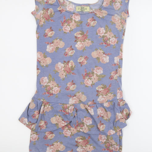 Pull and Bear Womens Blue Floral  A-Line  Size M
