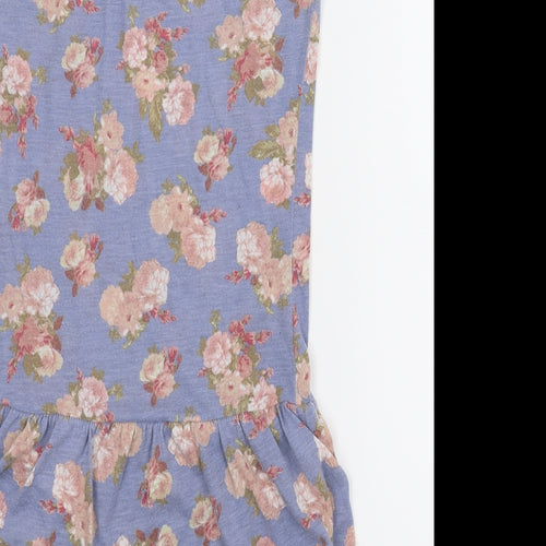 Pull and Bear Womens Blue Floral  A-Line  Size M