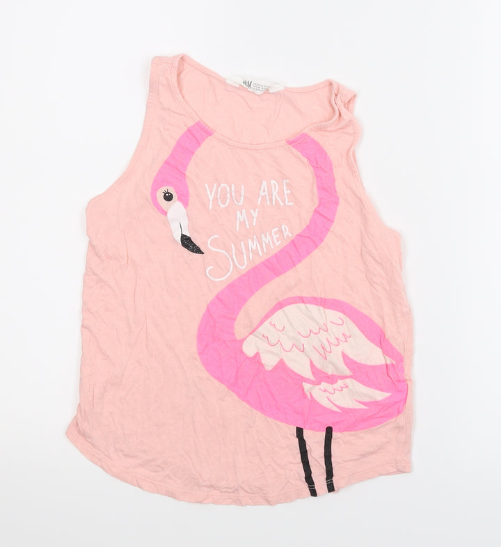 H&M Girls Pink Basic Tank Size 11 Years