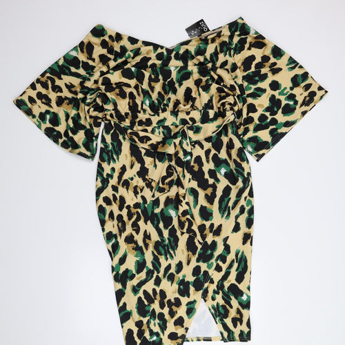 Quiz Womens Multicoloured Camouflage  Wrap Dress  Size 16