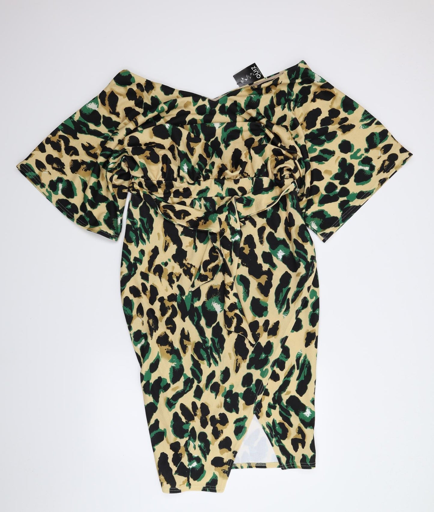 Quiz Womens Multicoloured Camouflage  Wrap Dress  Size 16