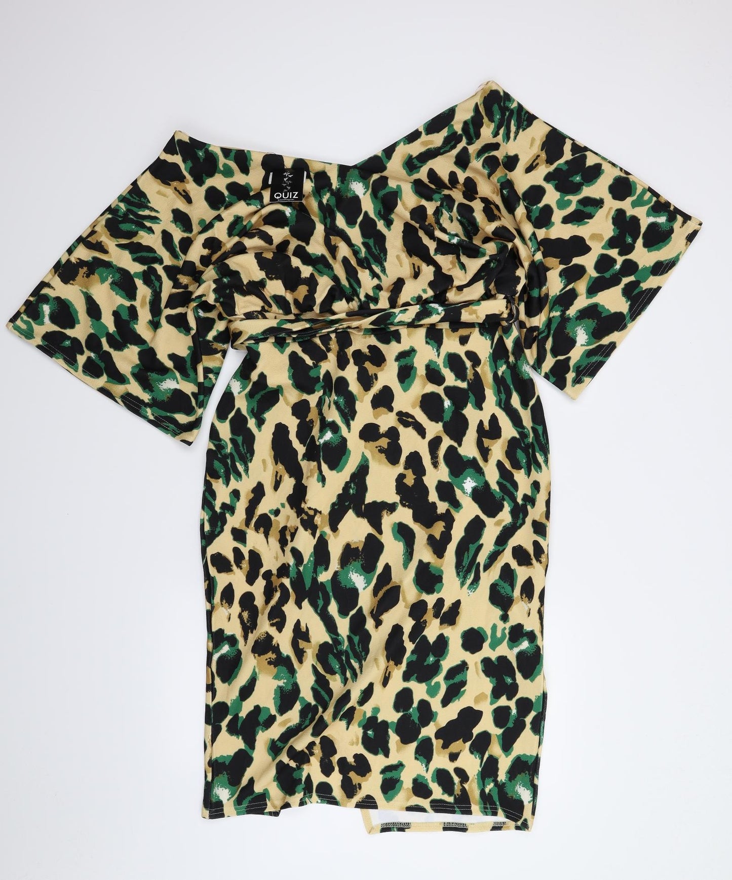 Quiz Womens Multicoloured Camouflage  Wrap Dress  Size 16