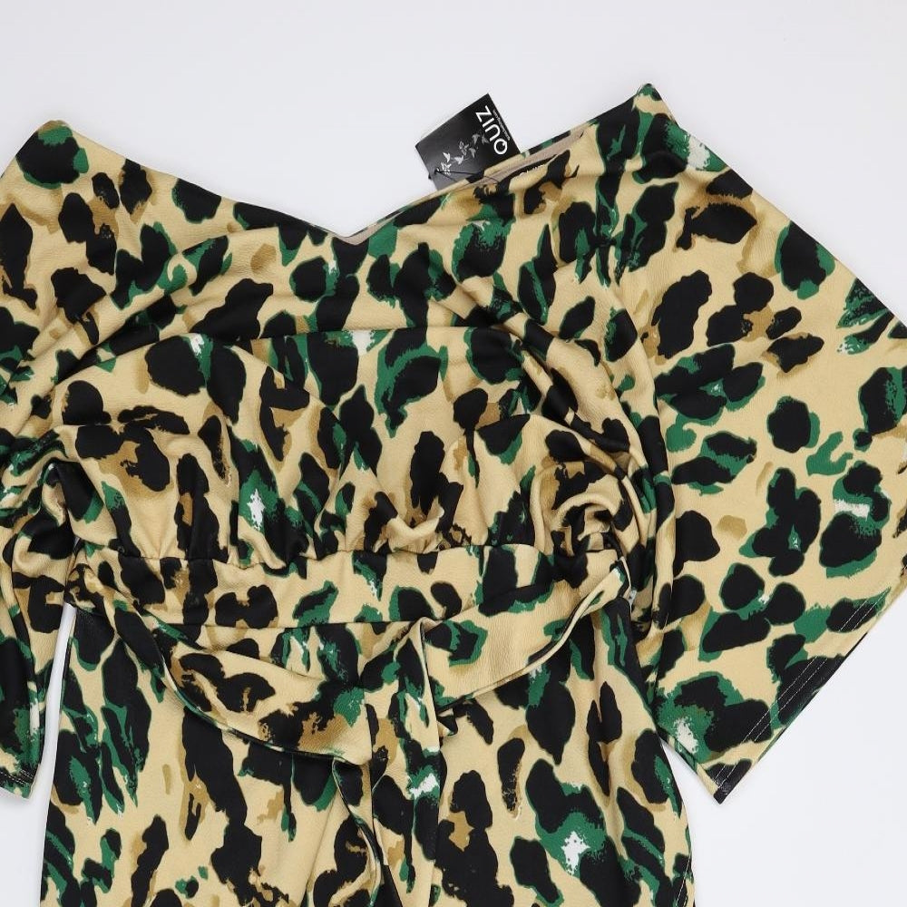 Quiz Womens Multicoloured Camouflage  Wrap Dress  Size 16