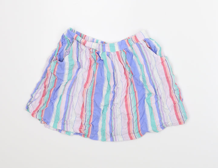 NEXT Girls Multicoloured Striped A-Line Skirt Size 11 Years