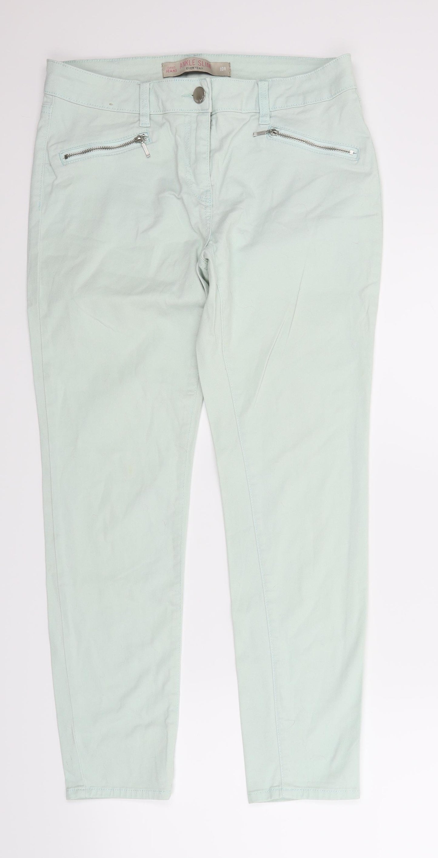 NEXT Womens Green   Chino Trousers Size 10 L26 in